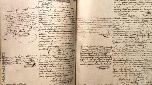 Manuscript book of  prisoners exposed in La Conciergerie, paris, France