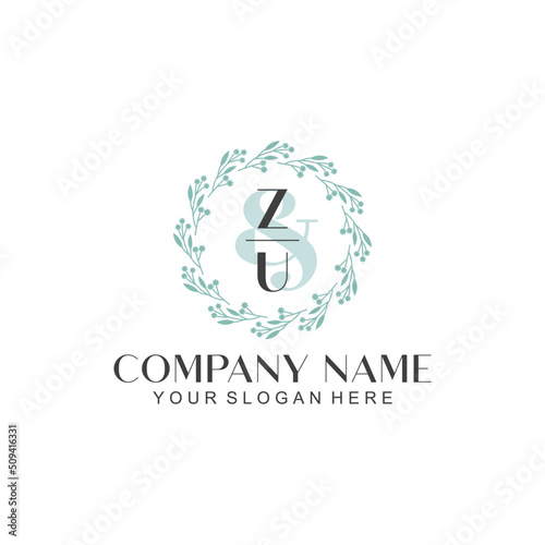 ZU Beauty vector initial logo
