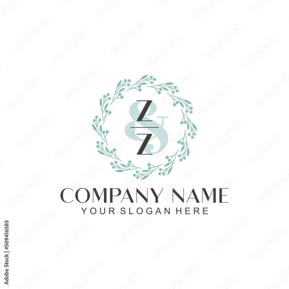 ZZ Beauty vector initial logo