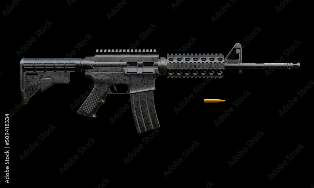 3d render of isolated assault rifle M4 carbine. 3d render of isolated assault rifle M4 carbine.