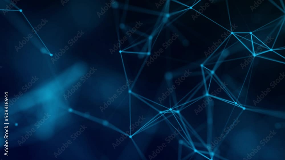 Network connection structure. Big data. Connecting points and lines. Abstract technology background. 3d rendering. 4k animation.