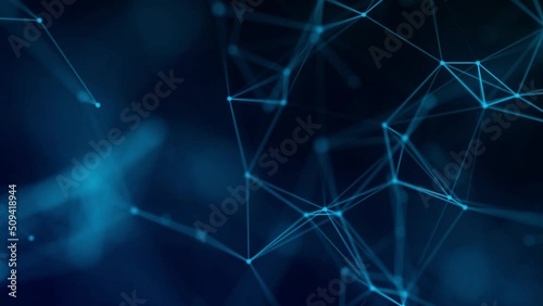 Network connection structure. Big data. Connecting points and lines. Abstract technology background. 3d rendering. 4k animation.