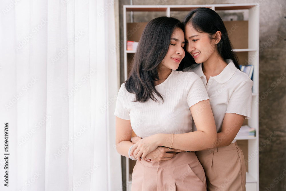 LGBT lesbian couple, love concept, happy time LGBT lesbian couple, love concept, happy time