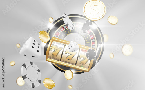 Playing cards and poker chips fly casino. Concept on a grey background. Casino poker vector illustration.Gambling concept