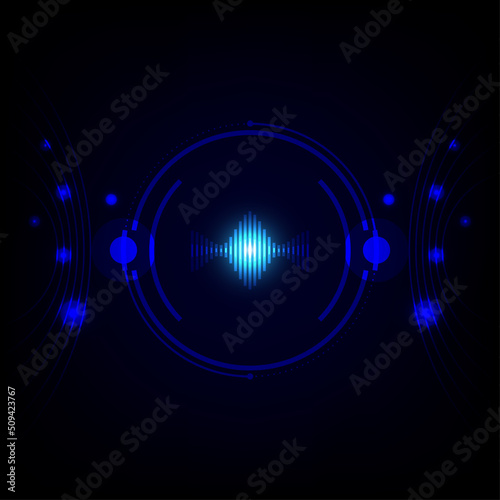 digital sound wave background, abstract networking technology
