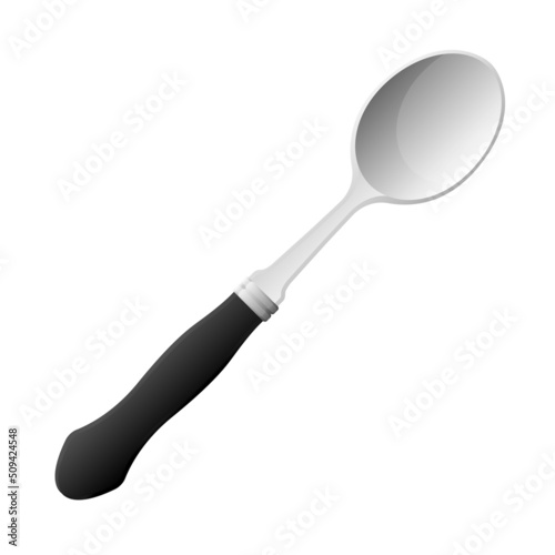 Cartoon kitchenware cultery stainless spoon gray gradient color