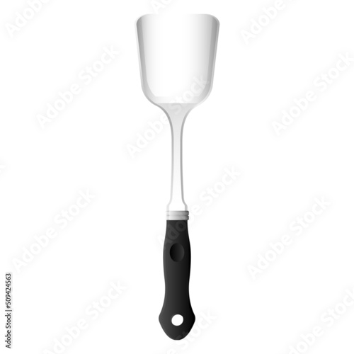 Cartoon kitchenware cultery stainless spatula gray gradient color