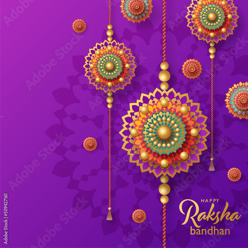 Beautiful gold raksha bandhan greeting card © Chef Kai Vector