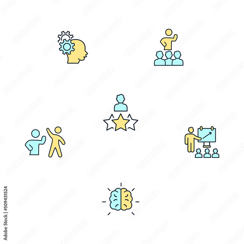 capacity building icons  symbol vector elements for infographic web