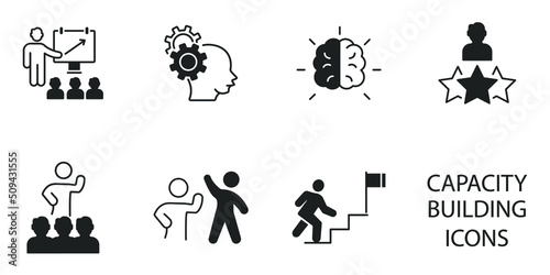 capacity building icons  symbol vector elements for infographic web