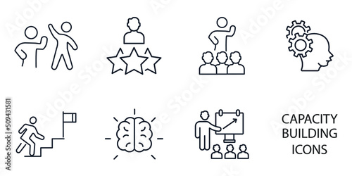 capacity building icons  symbol vector elements for infographic web photo