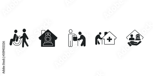 Eldery care icons  symbol vector elements for infographic web