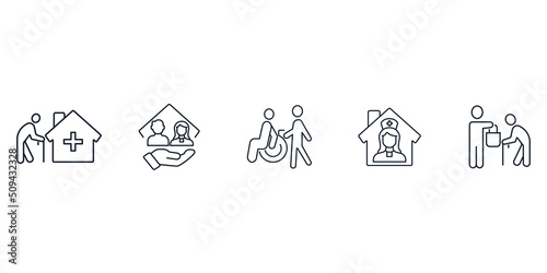 Eldery care icons symbol vector elements for infographic web