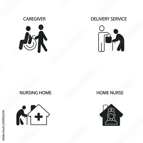 Eldery care icons  symbol vector elements for infographic web
