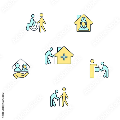 Eldery care icons  symbol vector elements for infographic web