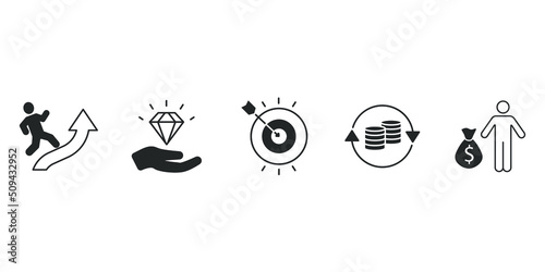 lean thinking icons  symbol vector elements for infographic web