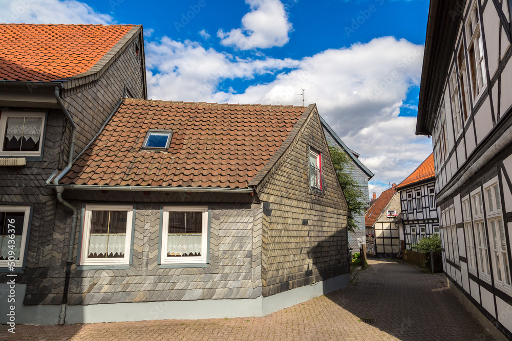 Historical street in Goslar, Germany Historical street in Goslar, Germany