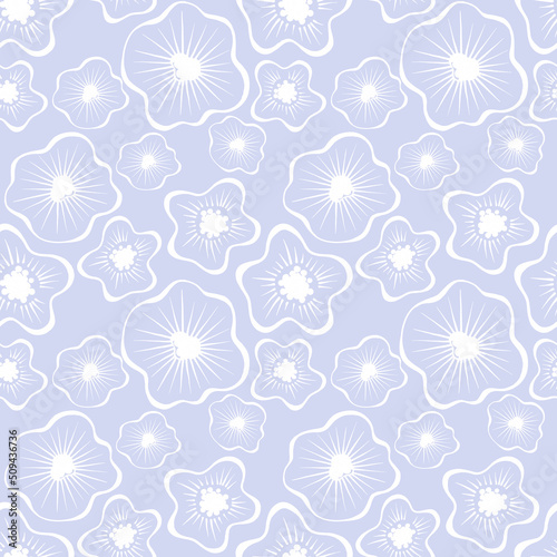 Abstract floral seamless pattern. Hand drawn sketch style.