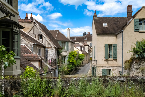 Senlis, medieval city in France, typical houses on the ramparts
 photo