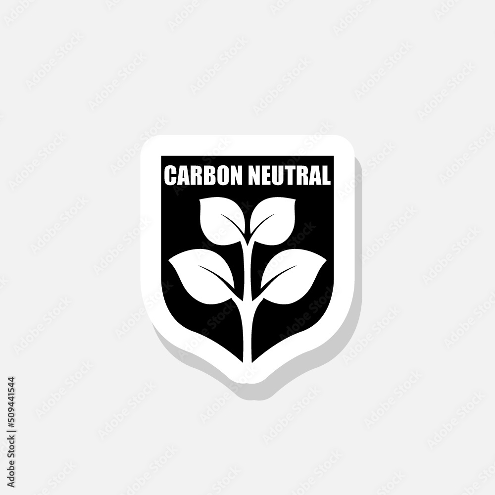 Carbon neutral. CO2 recycling icon sticker sign for mobile concept and web design