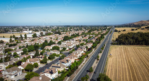 Fotografie, Obraz Aerial image looking north along Mission Boulevard, State Highway 238 in Union City, California