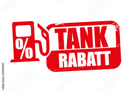 Stempel Tankrabatt - roter Stempel mit deutschem Text