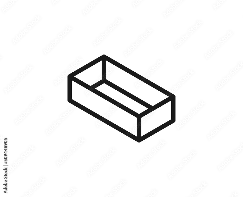 Single line icon of box on isolated white background. High quality editable stroke for mobile apps, web design, websites, online shops etc. Single line icon of box on isolated white background. High quality editable stroke for mobile apps, web design, websites, online shops etc.