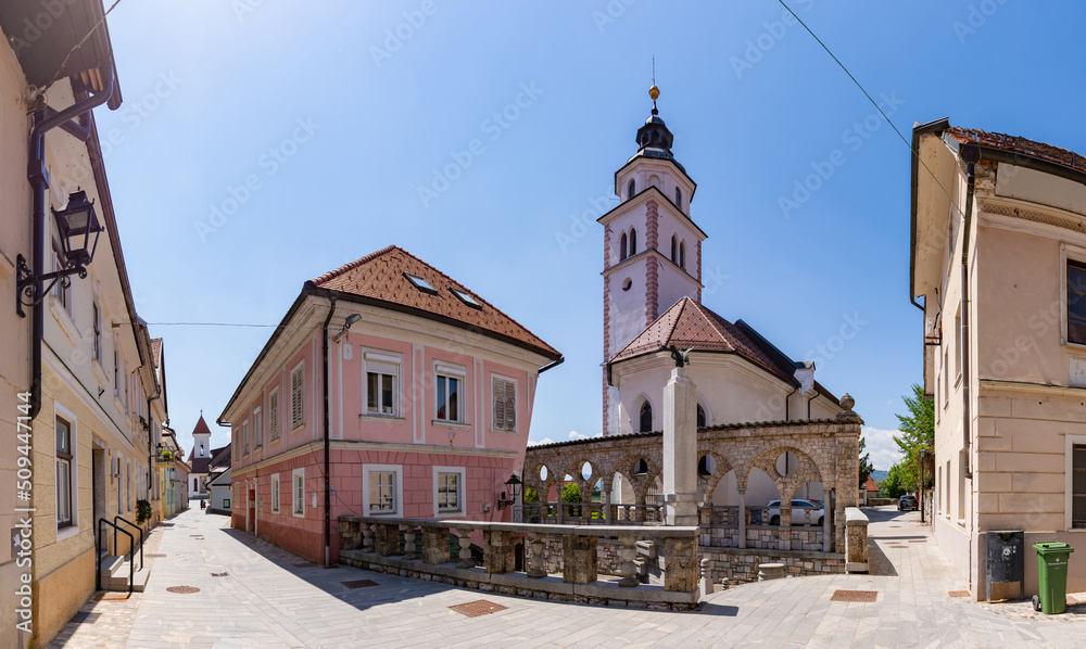 Plečnik Stairs, Fountain and Arches, St. Mary of the Rosary Church and Pink House