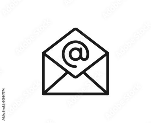 Mail line icon on white background