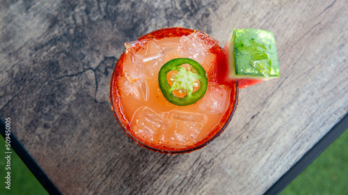 Spicy Watermelon Margarita Overhead