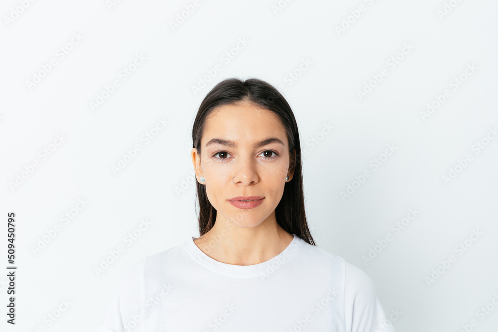 Portrait of young beautiful woman with long hair Portrait of young beautiful woman with long hair