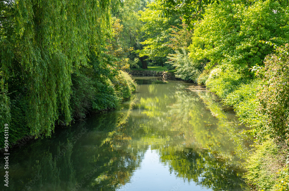 River Kleine Geul in south Limburg, The Netherlands, on a sunny summer day River Kleine Geul in south Limburg, The Netherlands, on a sunny summer day