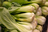 Chinese green cabbage pak choi on farmers market
