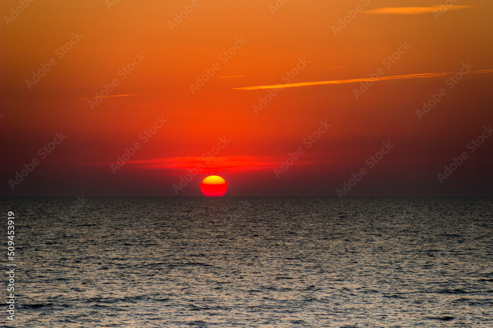 sunrise over the sea, Azov sea, Ukraine sunrise over the sea, Azov sea, Ukraine
