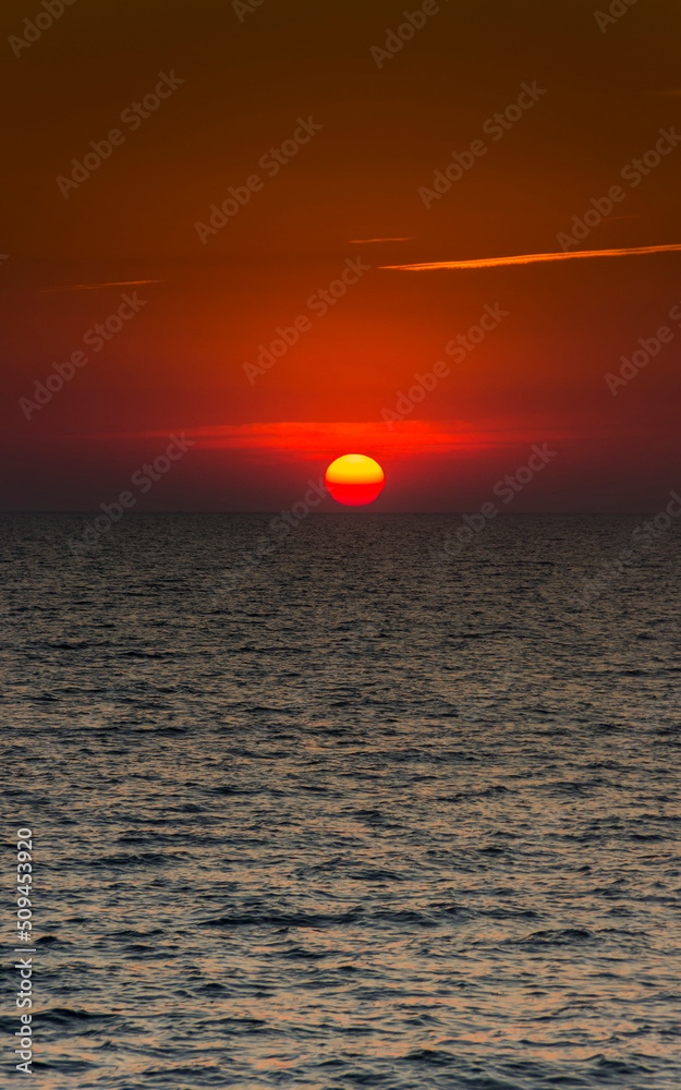 sunrise over the sea, Azov sea, Ukraine.