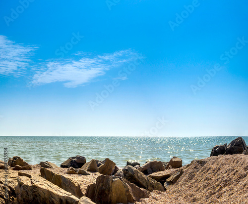 landscape of the sea and stones, Azov sea, Ukraine