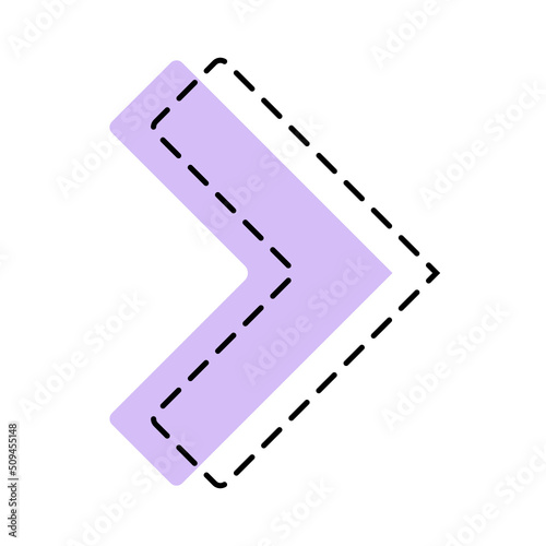 dashed pastel arrow
