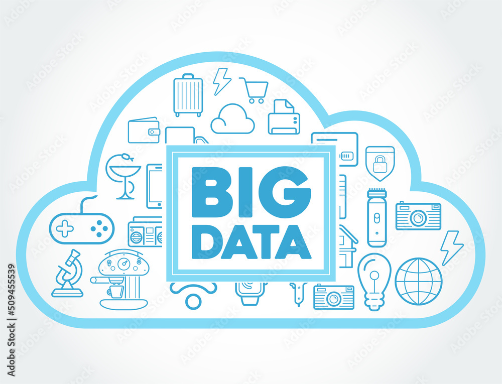 Cloud shaped banner for Big Data. Cloud shaped banner for Big Data.