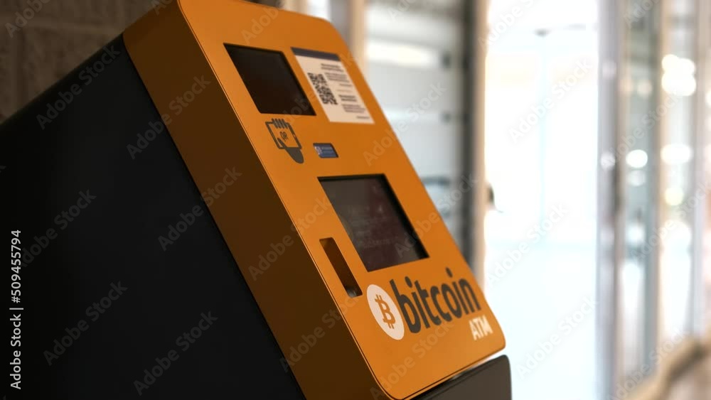 ATM machine for payment by Bitcoin cryptocurrency