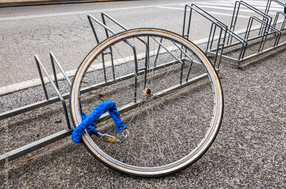 old bike at a street