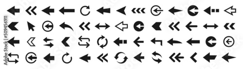 Arrow icons set. Arrows symbols. Different Arrow collection. Arrow signs isolated on white background vector