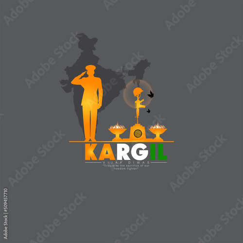 illustration of silhouettes of soldiers abstract concept for Kargil Vijay Diwas, banner or poster. Vector illustration