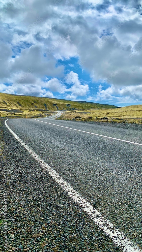 Fototapeta premium Road in Iceland from Jokulhaus Glacier