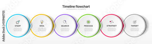 Fotografering Timeline infographic design with 6 options or steps