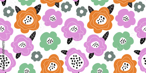 Vector flower pattern. Background with flowers