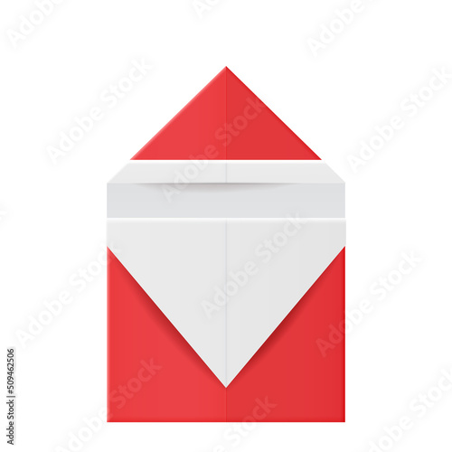 Paper Santa. Red origami Santa Claus ornament.