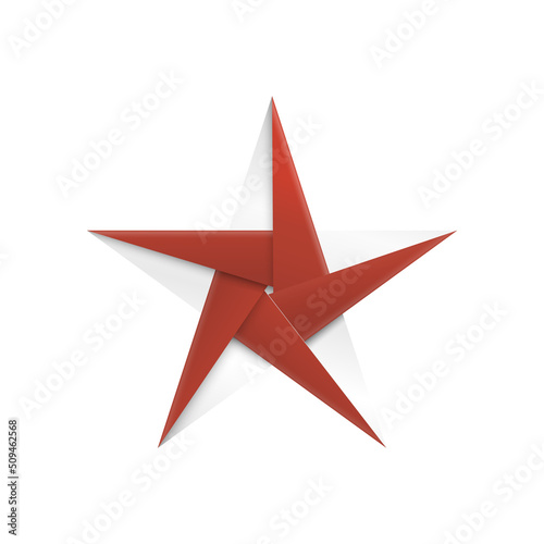 Paper folded star. Brown origami Christmas Star ornament