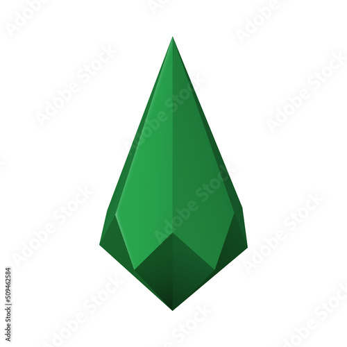 Abstract geometric Christmas Tree paper origami ornament.