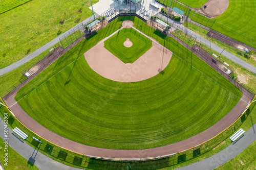 Aerial view of a baseball field photo