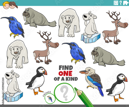 one of a kind game for children with cartoon animals
